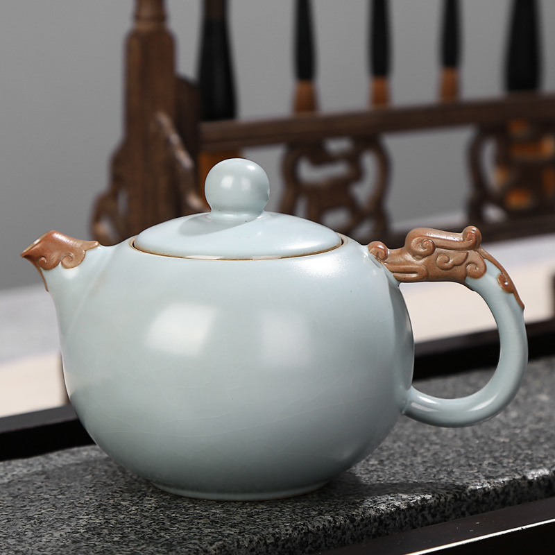 Yu kiln large teapot single pot opening can hold your porcelain hands like pot ceramic kung fu tea pot for household use