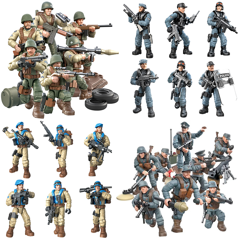Boy's Building Block Soldier Military War World War Ii Model Scene Minifigure Soldier Tank Battle Toy