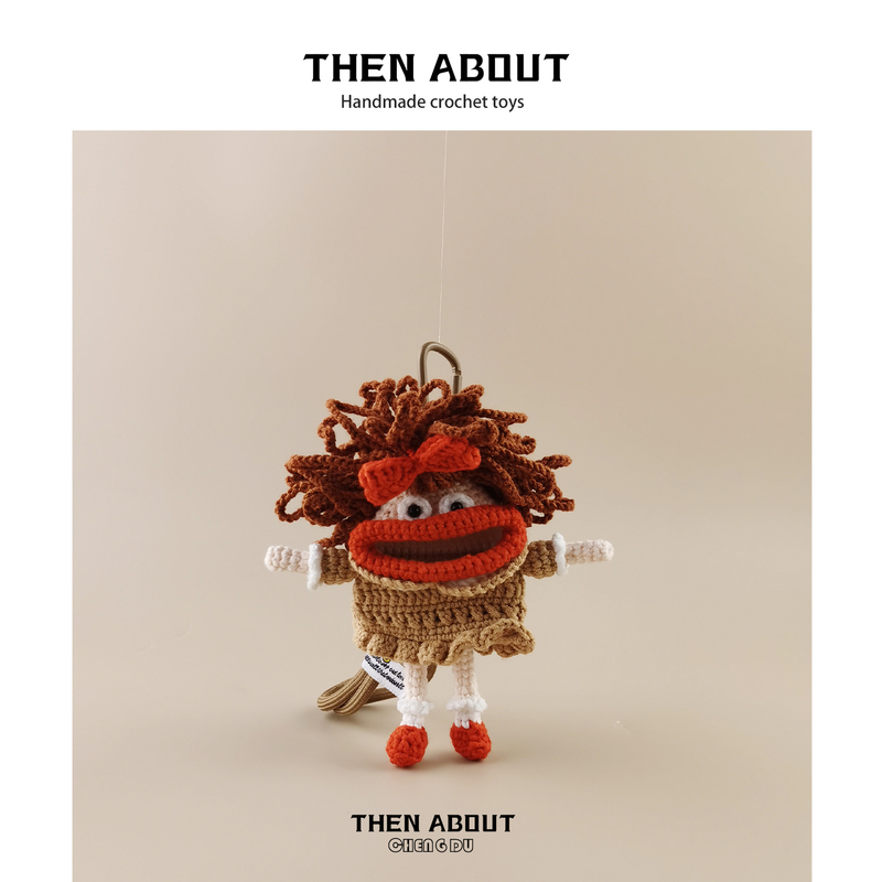 Thenabout Cute and Funny Big-Mouthed Little Girl Earphone Case Coin Purse Bag Pendant Keychain Gift