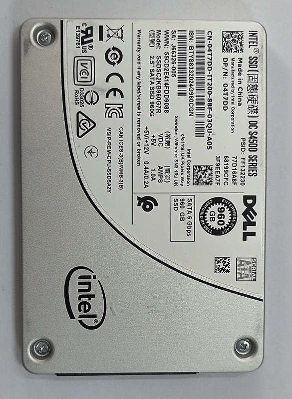 Intel/Intel S4500 960g Dell Ssdsc2Kb960G7R Health Level 90+