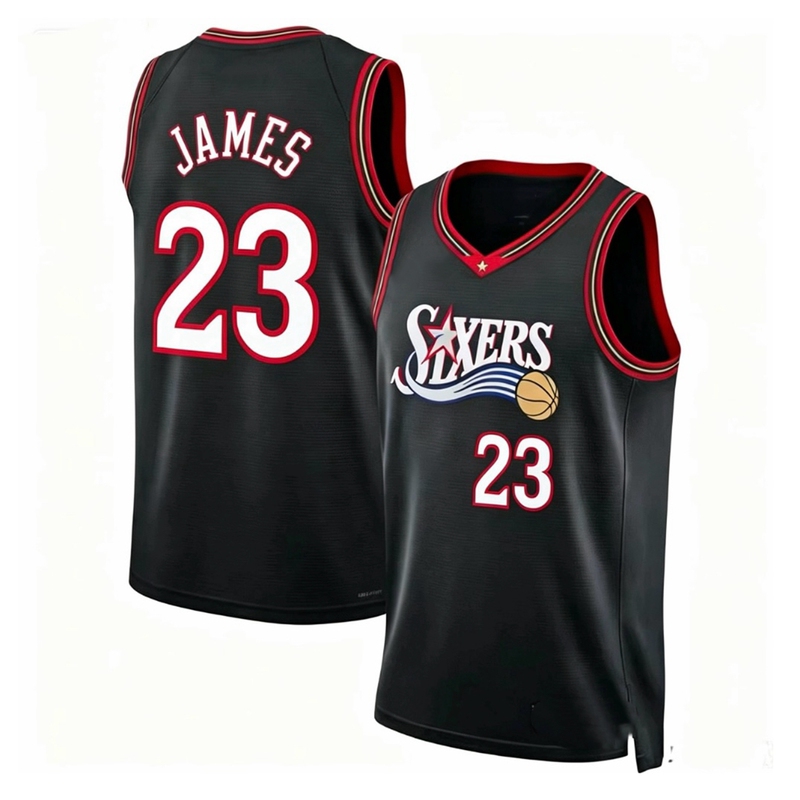 American Version of the Philadelphia 76Ers No. 23 James No. 7 Jaylen Brown Jersey Basketball Uniform Men's Retro City Version