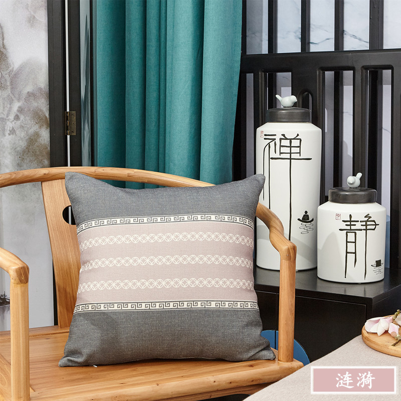 Mới Trung Quốc dày cotton và lanh hình trụ dải vải lanh gối Trung Quốc gió giường trở lại đệm phòng khách hỗ trợ thắt lưng - Trở lại đệm / Bolsters gối vuông tựa lưng