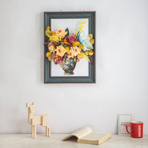 Creative three-dimensional floral wall photo frame dried flower silk flower mix and match flower arrangement picture frame living room dining room wall decoration