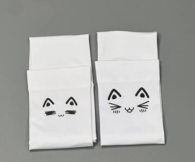 Summer subculture sweet and cute emoji print sun protection stockings, thin knee-high stockings, versatile soft girl stockings