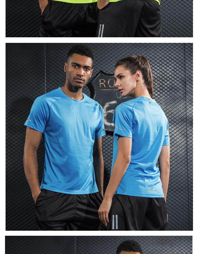 Nhanh chóng làm khô t-shirt nam giới và phụ nữ ngắn tay mồ hôi thấm thể thao vài loose phần mỏng thoáng khí quần áo tập thể dục giản dị mồ hôi-thấm chạy quần áo áo thun the thao nữ