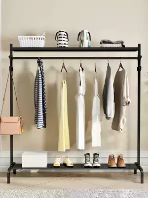 Clothes rack Floor-to-ceiling bedroom indoor single rod folding hanger Balcony simple cold clothes rack Household drying rod
