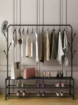 Clothes rack Floor-to-ceiling bedroom cool clothes rack Simple hanging rod Household balcony folding single rod drying rack