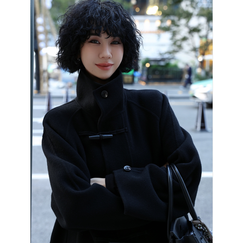 Clearance Sale Tt Designer [Paris Night] High-End Stand Collar Wool Coat Autumn/Winter Mid-Length Overcoat
