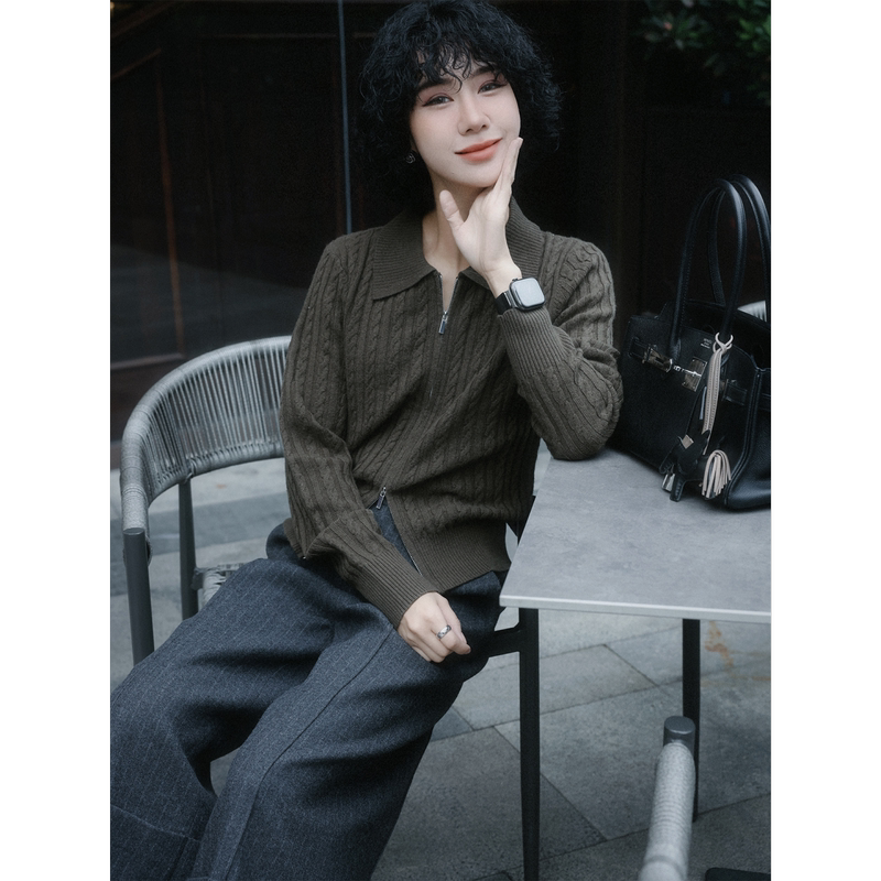 Clearance Sale Tt Designer [Spring Rain Dew] Italian-Style Relaxed Sweater Autumn Knitwear for Petite Sizes