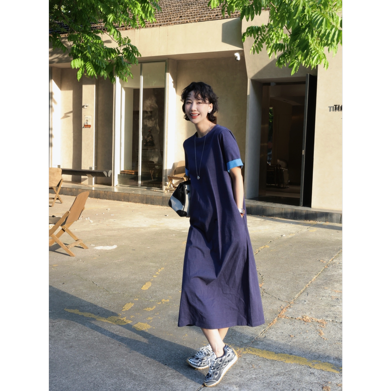 Tt Designer [Nan Ke Yi Meng] Pure Cotton T-Shirt Dress Loose Casual Dress for Women Summer 2026 New Style