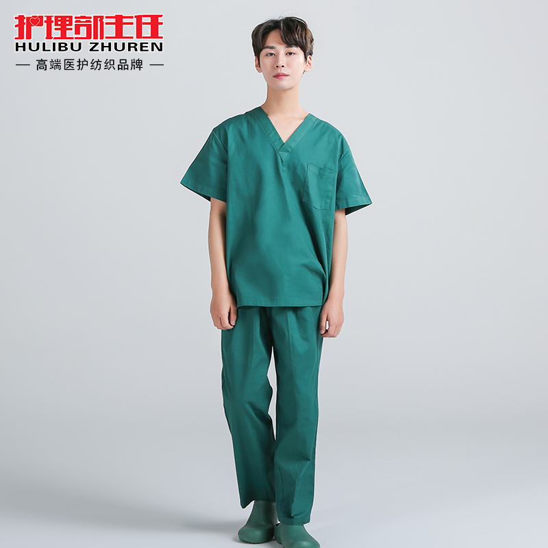 Surgical clothes female cotton short sleeves washing handdress doctor isolated clothes medical surgical room working clothes