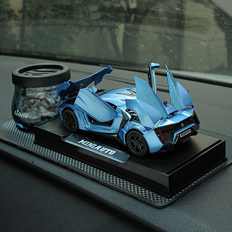 Play Life Juncture Leacen Sports Car Metal Car Swing Piece Creative Sound-Light Zeolites Fragrance Car Perfume Seat Ornament