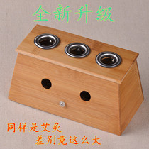 Moxibustion box Bamboo and wood portable moxibustion household cervical spine leg back abdomen whole body wooden solid wood moxibustion box Tong Ren Tang