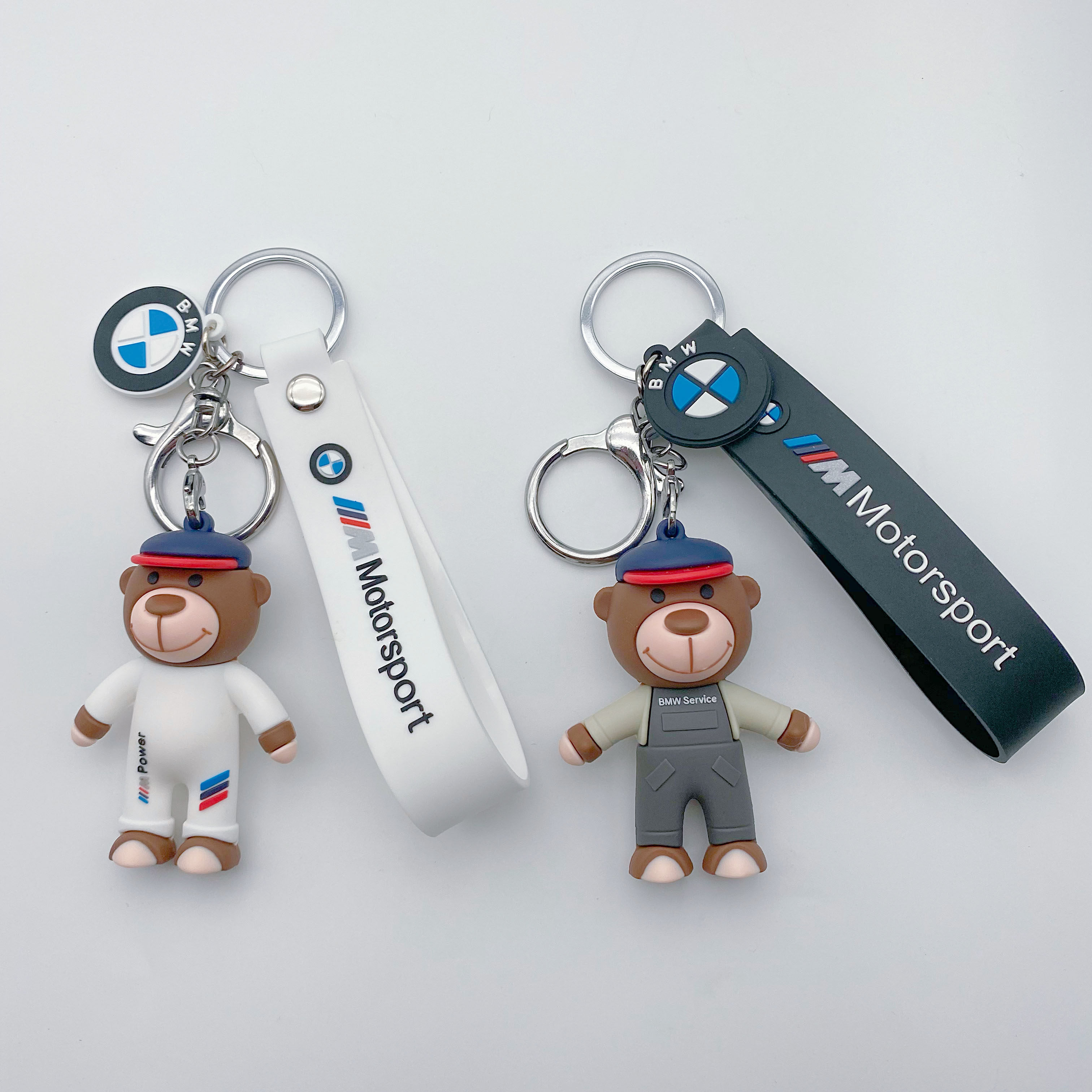 BMW Benz Audi car key bag pendant small Bear paparazzi key buckle hanging chain cute creative couple money 