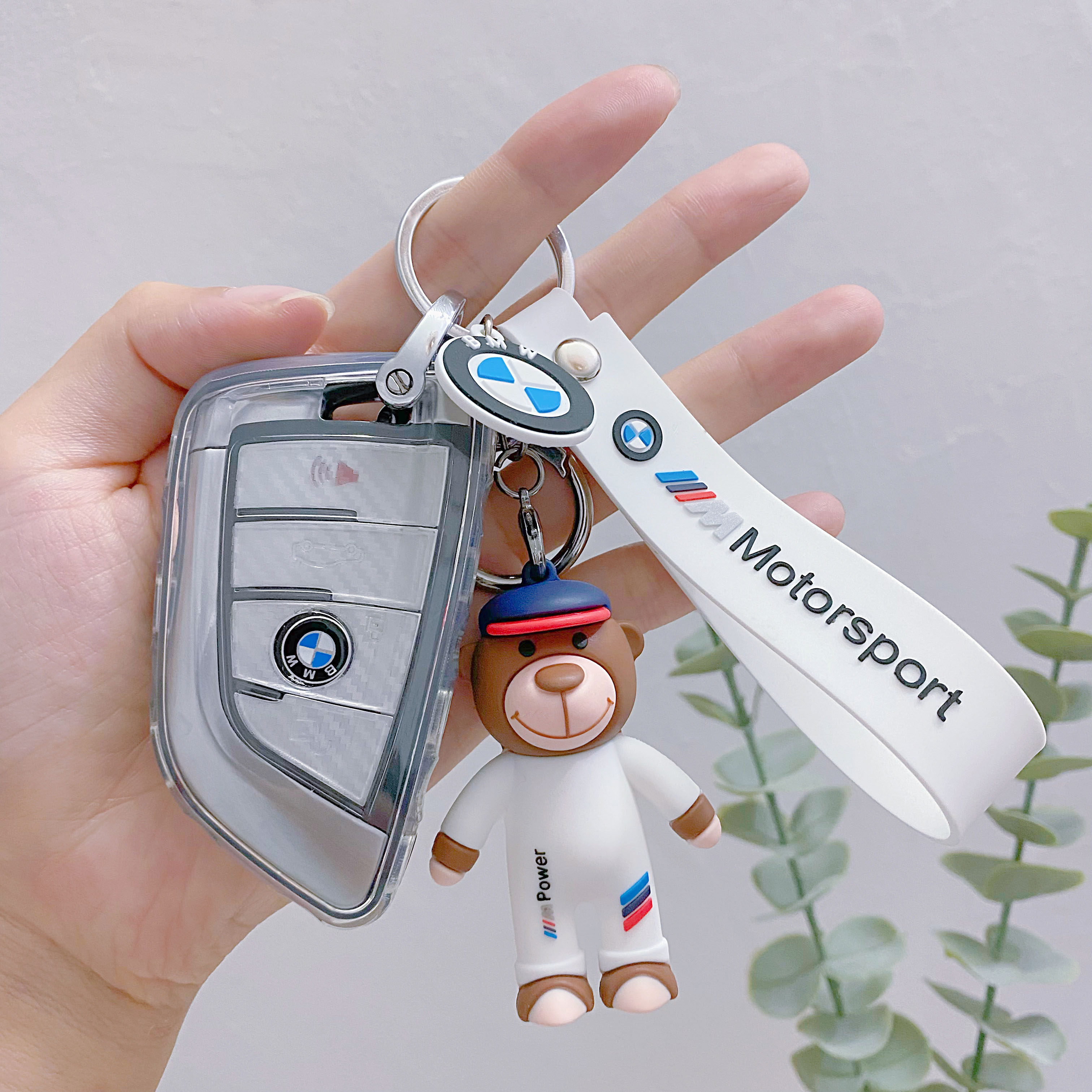 BMW key case new 5 series 3 series 1 series blade shell X5X1X2X3 bag 530li320li buckle bear cute girl