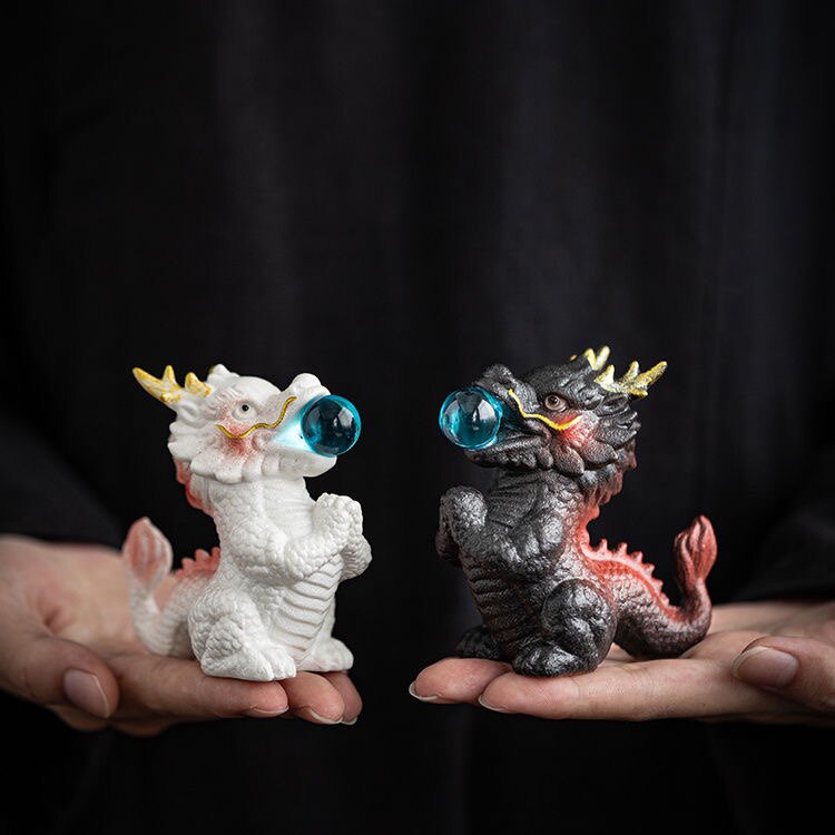 Xianglong Opera Pearl Ceramics Dragon Pendulum with Treasure House Portrait Mascot Home Living Room Xuanguan Adornment Dragon Year Gift-Taobao