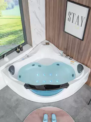 Triangle fan-shaped bathtub surfing massage home intelligent constant temperature heating double sex Villa bathtub acrylic