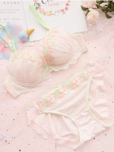 Японский тонкий бюстгалтер, милый поддерживающий комплект, комфортное сексуальное нижнее белье