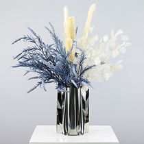 High-end light luxury blue simulated floral ornaments model room living room dining table flowers hotel sales office soft decorations