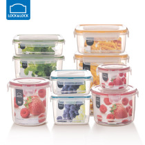 Lock lock flagship store fresh box Plastic fruit seal with rice Microwave oven lunch box Food storage box set