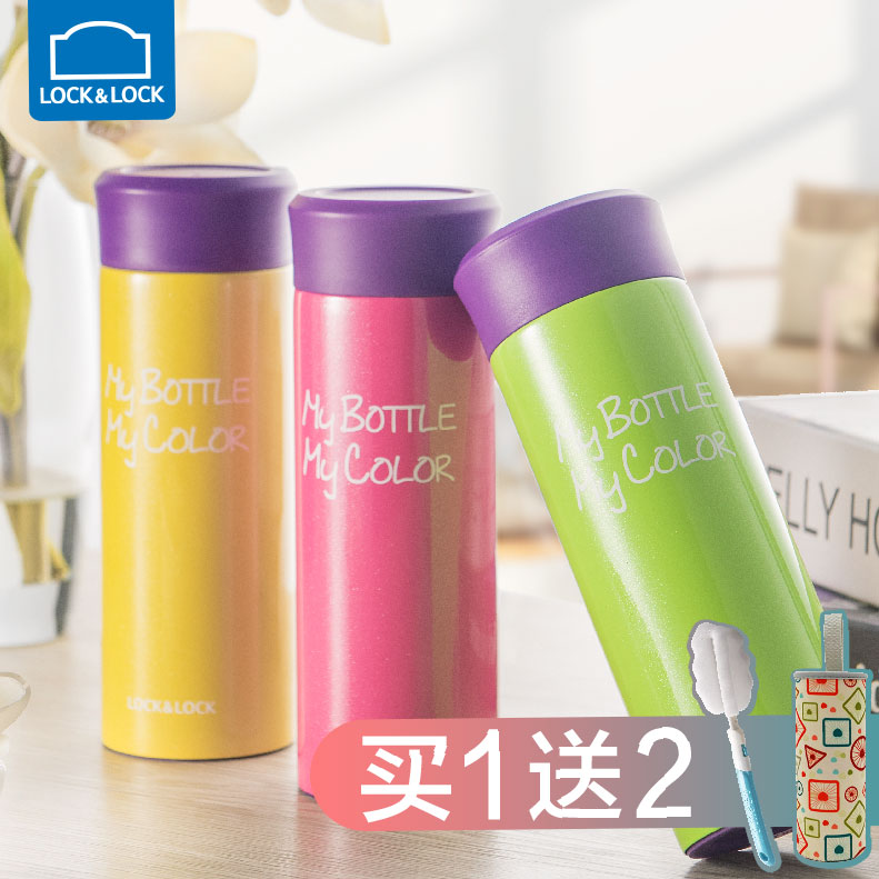 Lock lock flagship store Thermos cup Portable water cup Large capacity vacuum stainless steel dual-use tea cup Children's women