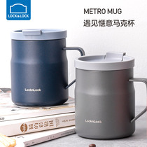 Lottone buckle insulation mug cup with lid creative personality trend stainless steel coffee thermos cup Nordic ins