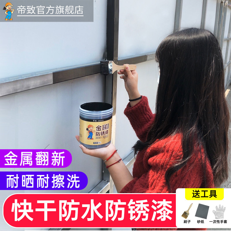 Water-based Rust Protection Paint Black Fast Dry Iron Art Black Lacquer Paint Metal Anti-Corrosive Paint Waterproof Spray Paint Tank Stainless Spray Paint