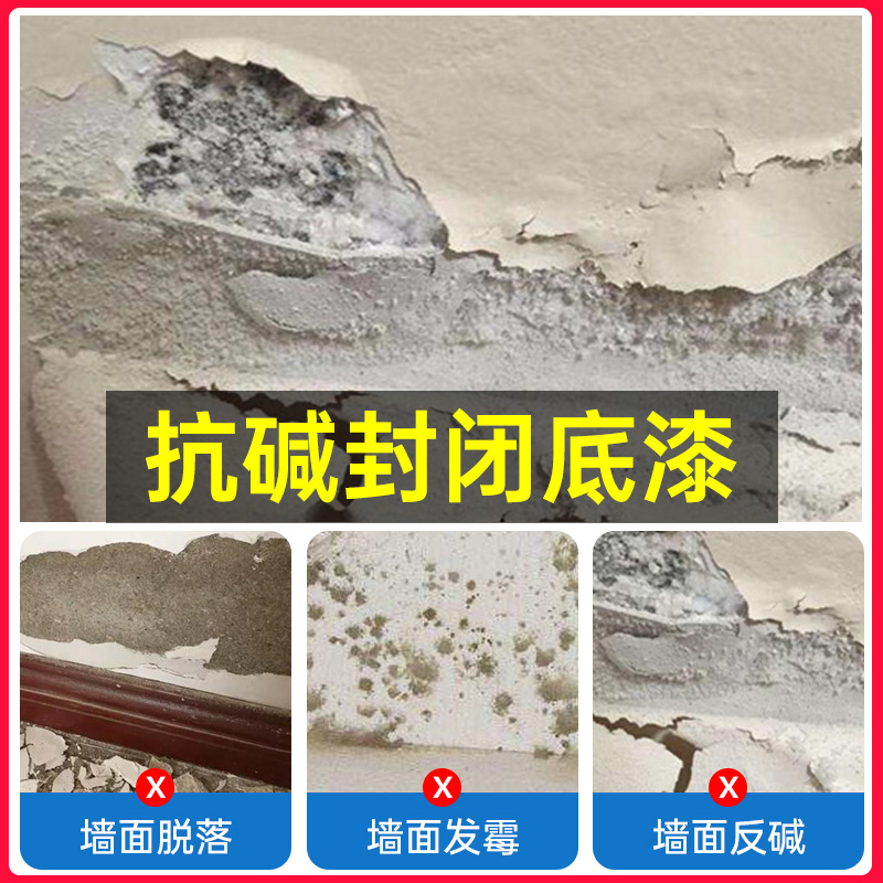 Alkali-resistant sealing primer Latex paint Interior wall Exterior wall wall alkali return alkali removal Household mildew agent paint Indoor repair