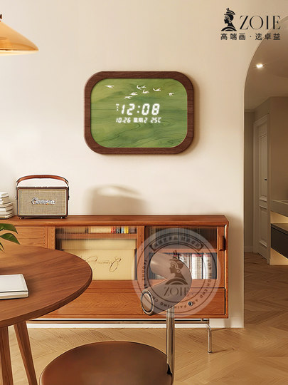 Medieval Style Restaurant Wall Clock Digital Display Retro Creative Clock Art Clock Living Room Electronic Clock 2025 New Model