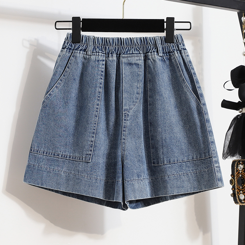 Junior High School and High School Students' Large Size Summer Clothing, Women's Summer Stylish Denim Shorts, Loose Wide-Leg Pants Junior High School and High School Students' Large Size Summer Clothing, Women's Summer Stylish Denim Shorts, Loose Wide-Leg Pants