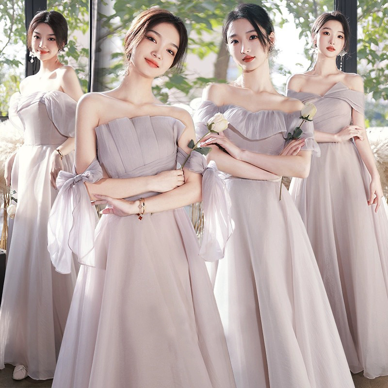 Purple Bridesmaid Dresses, New Style, Purple Fairy-Like Dresses for Best Friends and Sisters, Adult Ceremony Evening Gowns, Light Luxury, Niche, High-End Feel