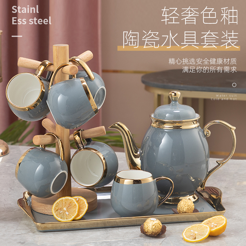 Light Extravagant Ceramic Water Cup Home Suit Nordic Family Living Room Hospitality Tea Cup Tea Set Water With Large Capacity High Temperature Resistant