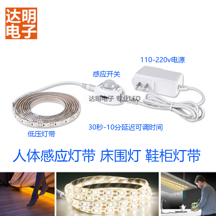 Makeup Desk plug-in electric bed Surround Light LED Automatic Body Induction Small Night Light Bed Bottom Light Cabinet Entrance Shoes Cabinet Light Belt