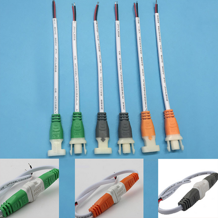 2-core terminal wire air-to-plug connector 2P electronic LED power cord male and female set with pure copper core wire 22AWG