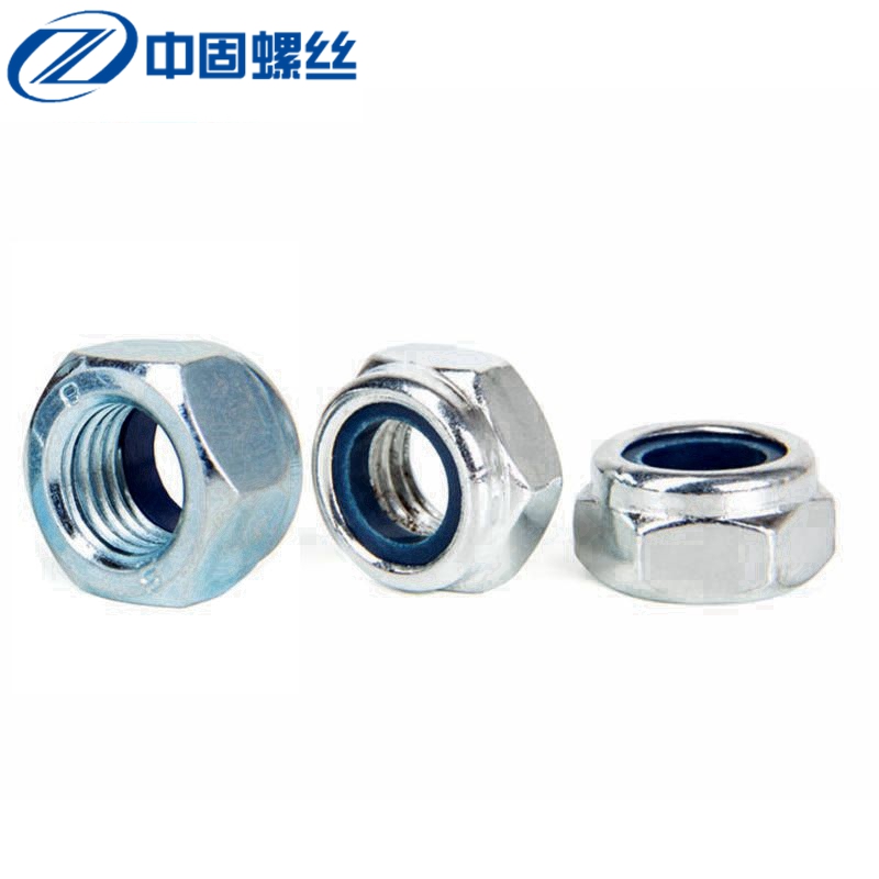Galvanized anti-locking 8 level nylon anti-locking self-locking nut Nylon nut anti-slip lock tightly teeth carbon steel m3-m48