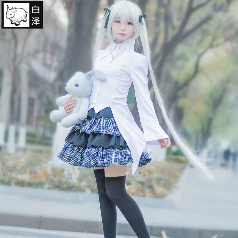 Shirazawa Kasugano dome COS costume Full dome sister Lolita costume Anime edge of the sky cosplay clothes uniform woman