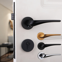 German Seiko black door lock American indoor door lock Solid handle lock Yellow Bronze bedroom silent split lock