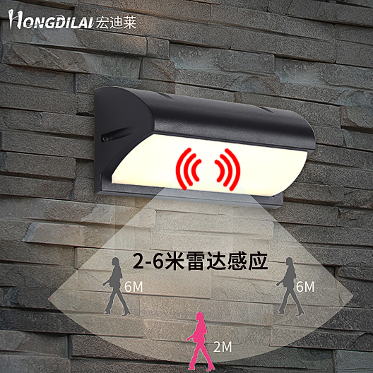 Human Sensing Super Bright Wall Lamp Infrared Radar Voice-controlled High Power Outdoor Wall Aisle LED Doorway Balcony Waterproof