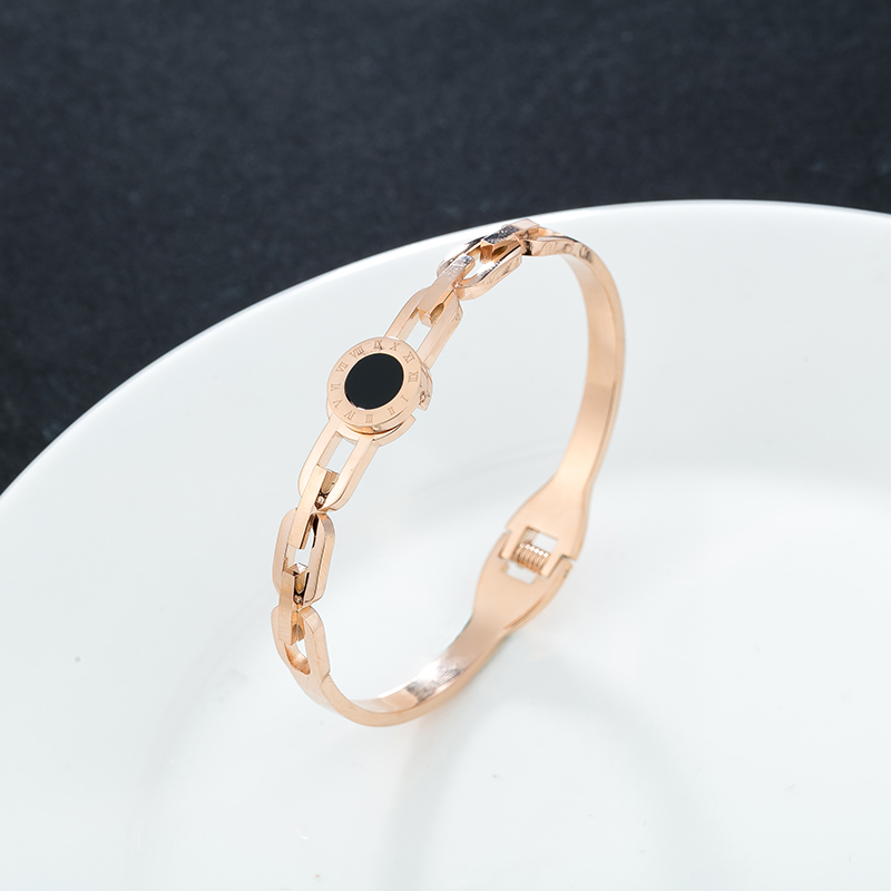 Châu âu và Mỹ thời trang hipster rose gold mở vòng đeo tay nữ Hàn Quốc phiên bản của đơn giản sinh viên hoang dã bạn gái vòng đeo tay titan đồ trang sức bằng thép