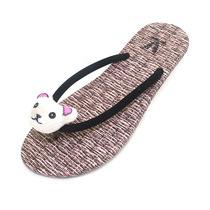 Vietnam imported cartoon women fashion casual clip toe outdoor wear flip Slipper non-slip rubber bottom sandals
