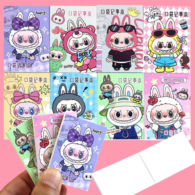 Labubu Bean Book Girly Heart Cartoon Mini Pocket Subject Book Blank Sharing Book Pocket Small Book Gift
