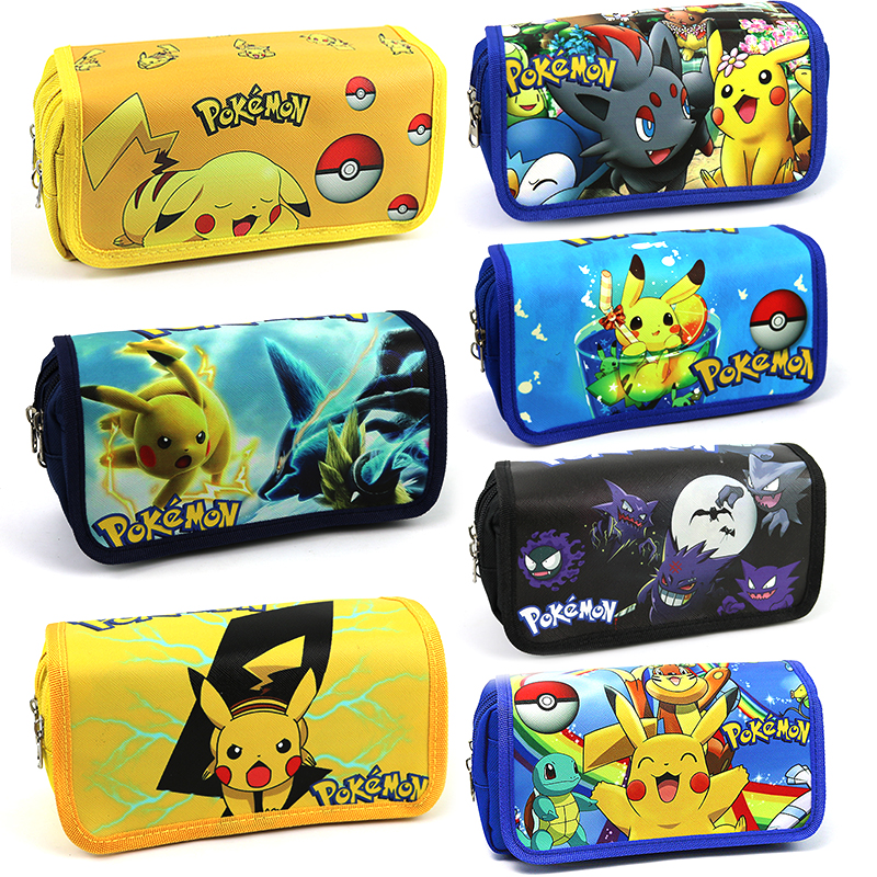 Pokemon pencil case Pokémon Pikachu large-capacity stationery box four-layer password lock student storage box