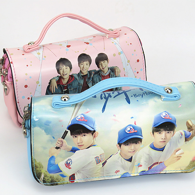 tfboys pencil case Wang Junkai Wang Yuan Yi Yang Qianxi multi-layer pencil case female with password lock stationery box portable