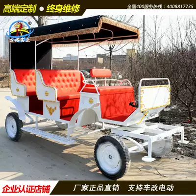 European-style four-wheel electric carriage royal wedding carriage Scenic Park grassland carriage Mini small locomotive gasoline