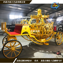 Custom Royal Wedding Gold Pumpkin Princess Grey Girl Exhibitions Sightseeing Tours Electric Scenic Christmas Wagons