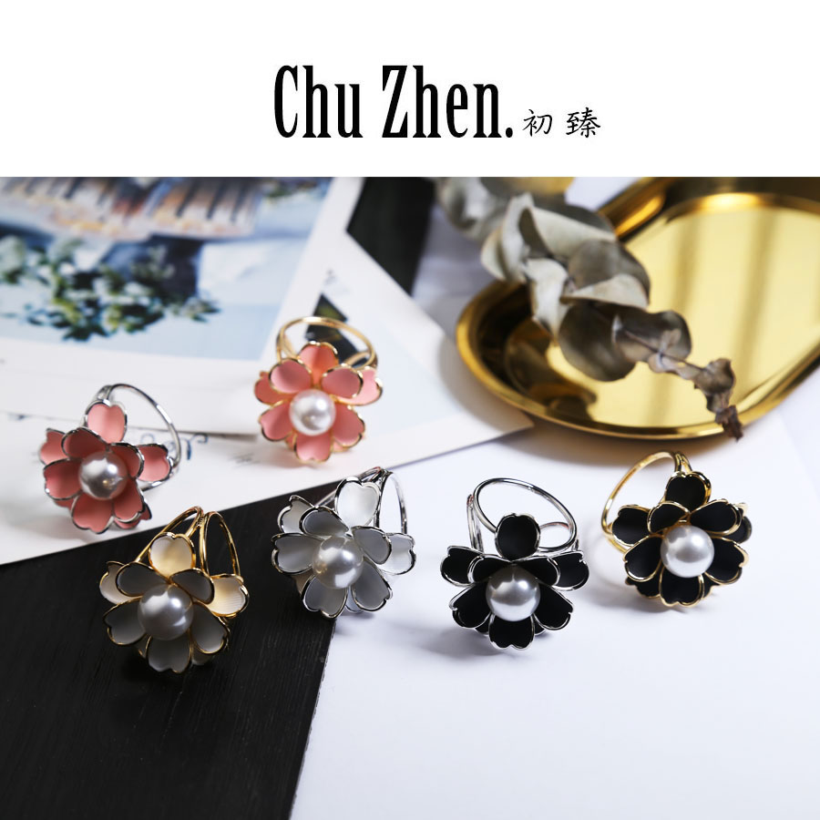 Camellia khăn lụa khóa nữ nhẫn clip vuông khăn choàng khóa khăn choàng đơn giản ngày trâm cài trang sức Hàn Quốc cao cấp kép sử dụng hoang dã trâm hoa cài áo