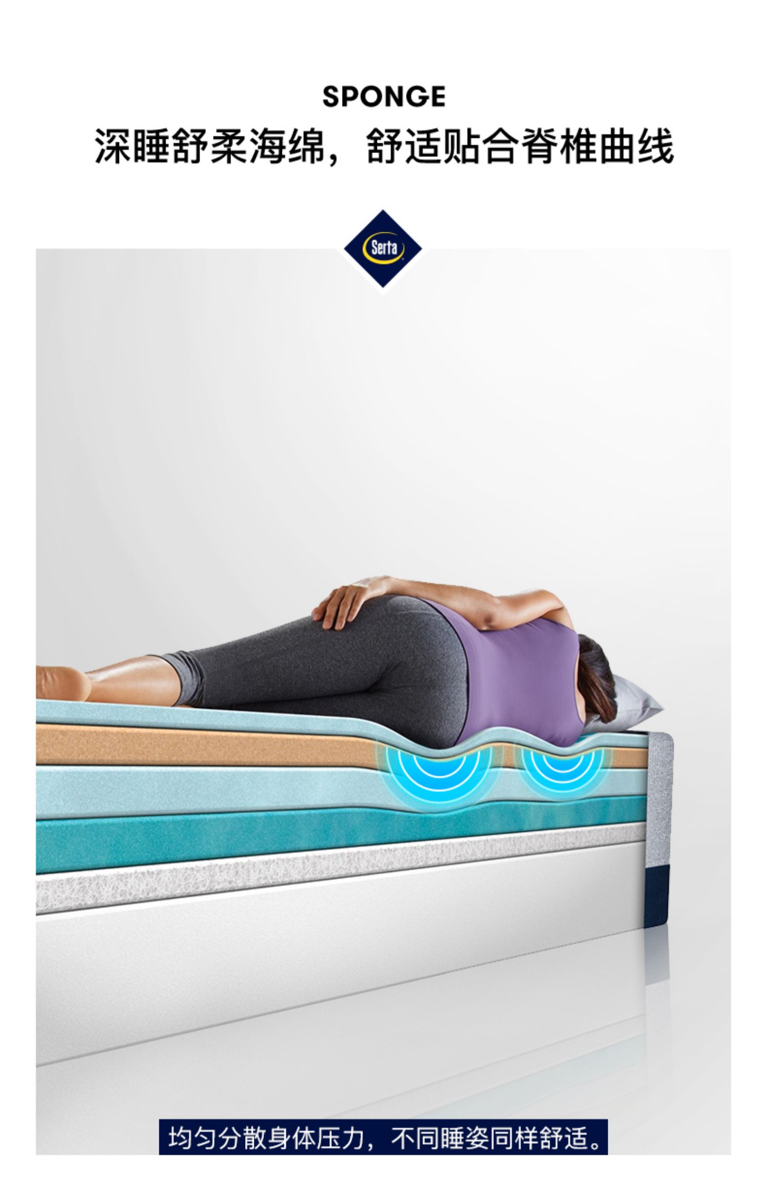 Serta / Mỹ Serta nệm cao su dày xốp Venice II Simmons nhà đôi 1.8m giường - Nệm nệm em bé