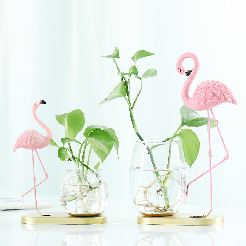 Creative Fire Bird transparent glass hydroponic vase Gold Ge flower Room Flower Flower Flower Flower Wedding Decorations Hem