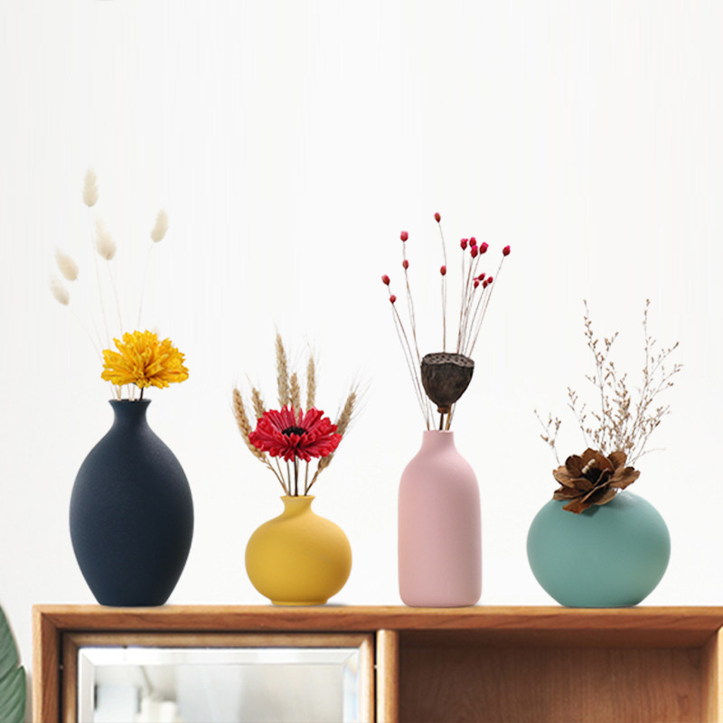 Brief SMALL FRESH CERAMIC VASE SWING PIECE CREATIVE DRY FLOWER INSERTS NORDIC MODERN HOME LIVING ROOM ADORNMENT FURNISHING