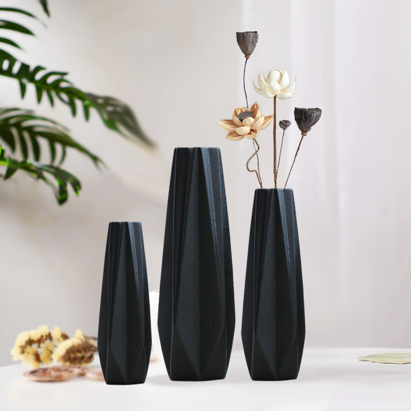 Modern minimalist ceramic flower flower vase American creative living room white drying floral Nordic Home Decorative Goods Pendulum